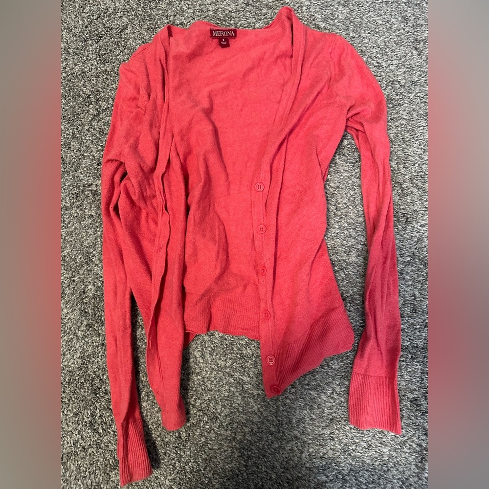 Peach Cardigan with Buttons
